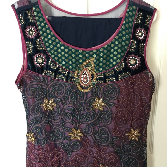 Multicolor Indian Net Dress - Picture 2 of 2